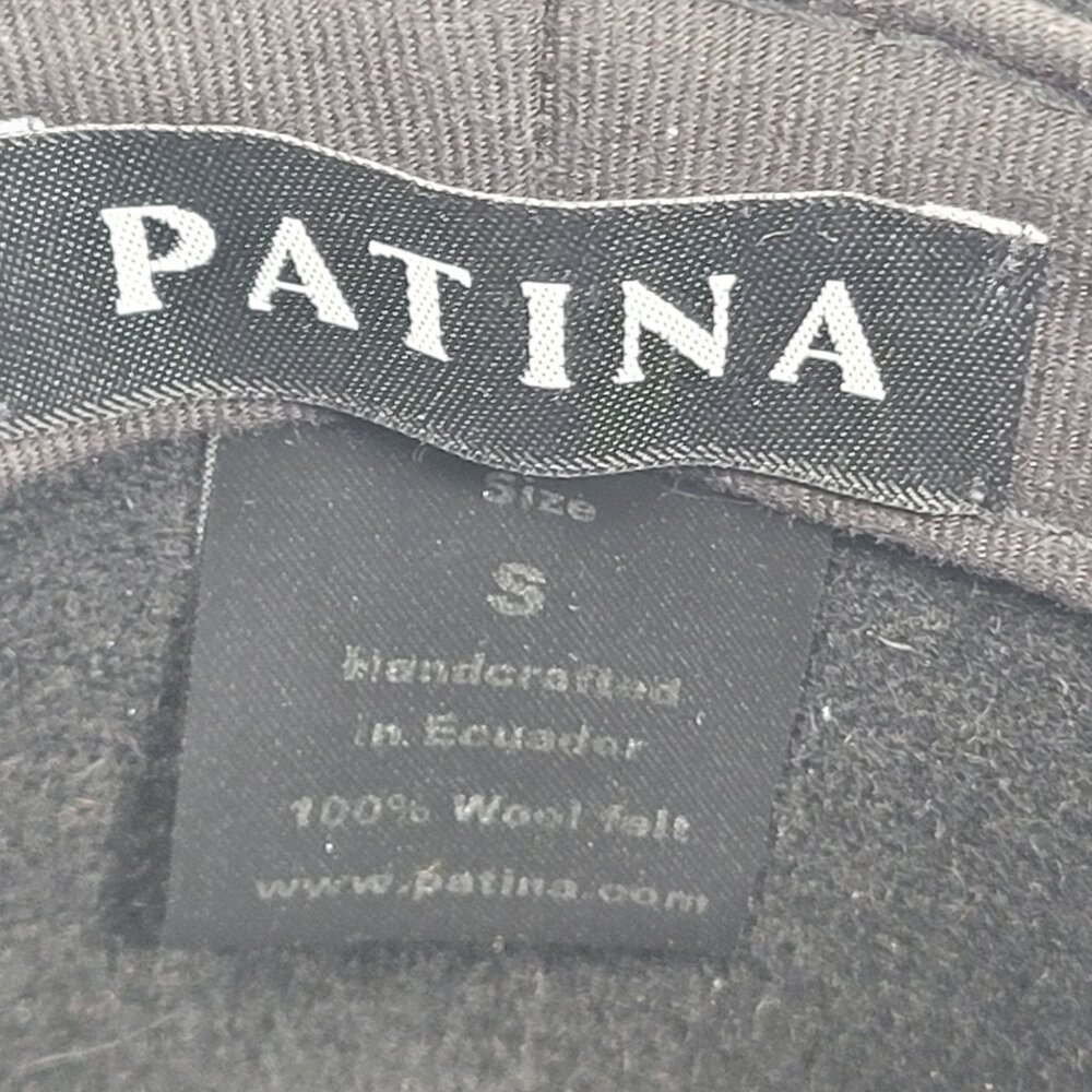 Patina Women's Black Wool Felt Handcrafted Hat Size Small - Picture 5 of 10